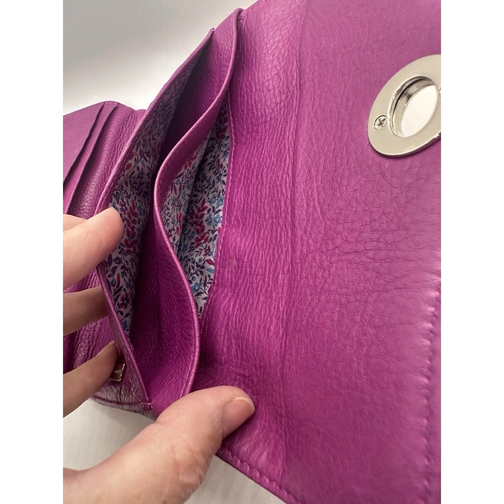 Marc by Marc Jacobs Purple Pebbled Leather Turnlock Flap Continental Wallet - Picture 9 of 9